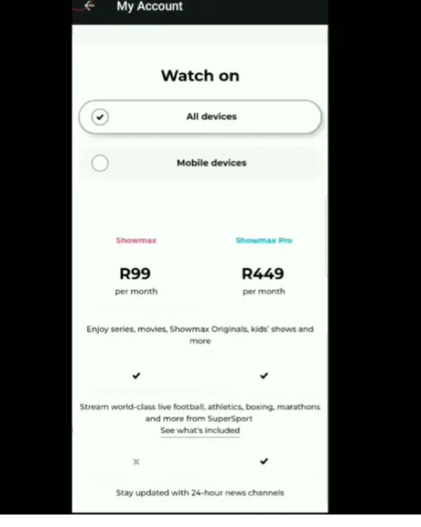 Showmax Plans